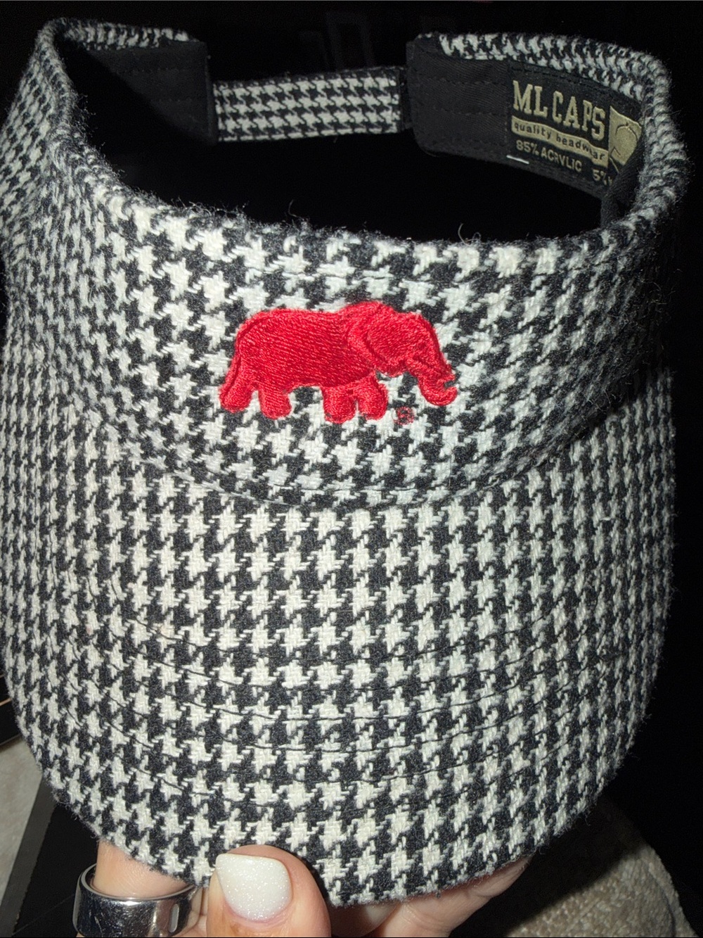 Alabama Crimson Tide houndstooth adjustable visor (EUC!) - Picture 1 of 4
